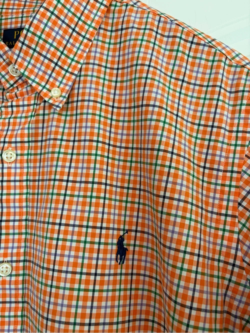 Polo Ralph Lauren Classic Fit Men's Long Sleeve Button Down Shirt Size L Orange